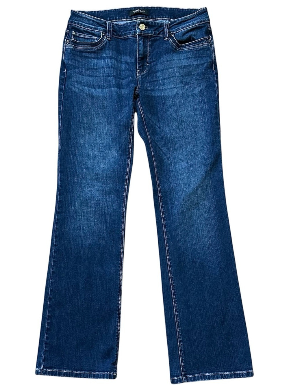White House Black Market Low Rise Boot Leg Jeans Dark Blue Size 6S